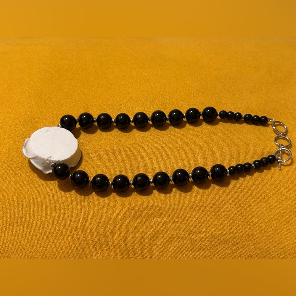 Beaded Large Floral Ceramic Statement Necklace - image 5